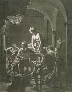 绘画学院，由William Pether（c.1738-1821）c.1772（mezzotint）雕刻 作者 德比的约瑟夫·赖特